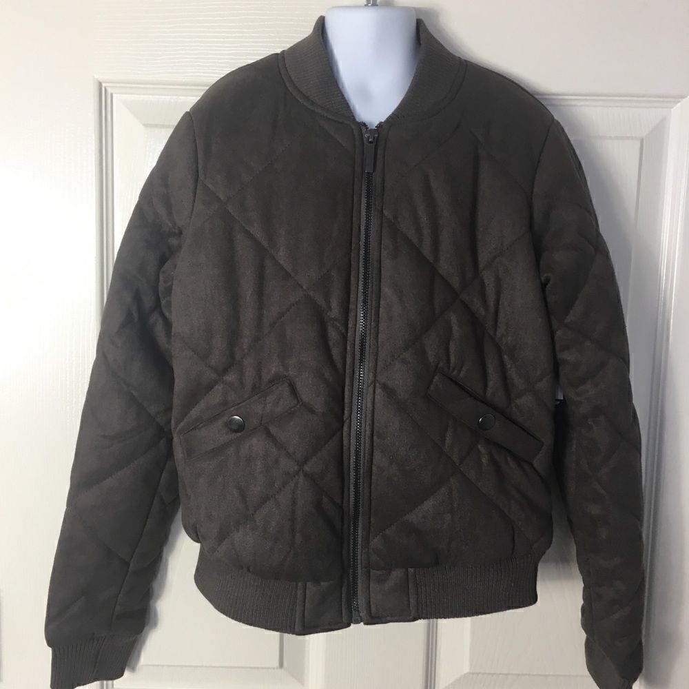 YOKI Girls Faux Suede Bomber Jacket Size Small (7)